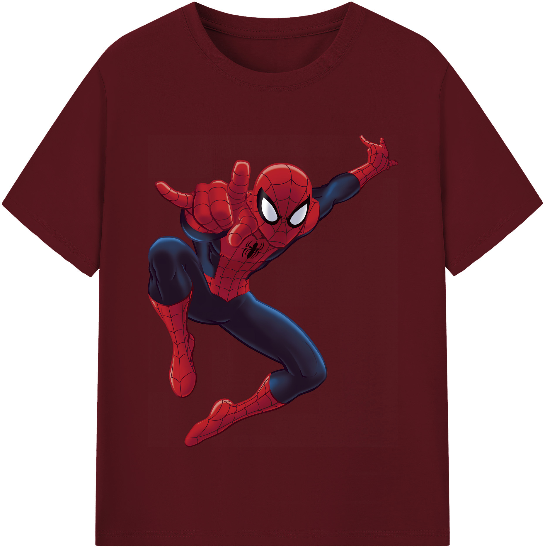 （画像用） Spider Man スパイダーマン 綿100％半袖Tシャツ（フロントプリント）
